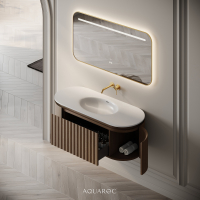 Belgravia Vanity Unit & Stone Basin 1200mm Smoked Oak